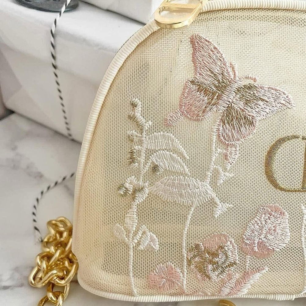 NEW Dior Cream Embroidered Women's Bag - Picture 3 of 6